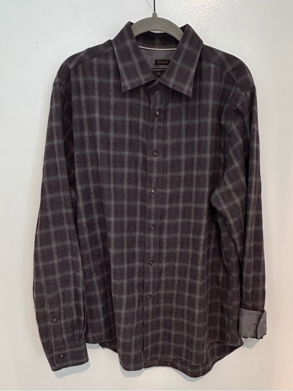 Jos. A. Bank Men's Charcoal Plaid Button-Down Shirt